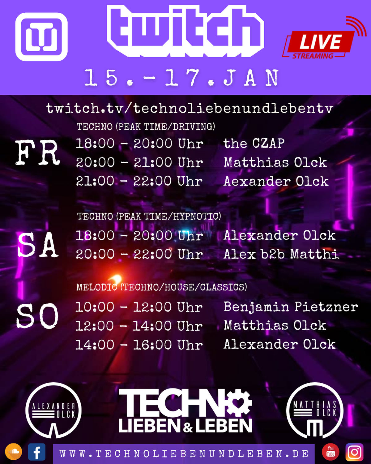 [17.01.2021] Techno Lieben &amp; Leben Livestream @ Twitch